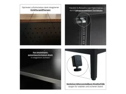 PROREGAL Mega Deal 5x Aktenschrank Lion Metall Mit Beinen Metallschrank Doppeltür 76x80x40Cm Kommode 2 Verstellbare Einlegeböden Vintagebraun/Schwarz