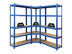 PROREGAL Mega Deal 1x Eckregal & 2x Schwerlastregal Ragnar Fachlast 175 kg Blau