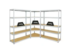 PROREGAL Mega Deal 1x Eckregal & 2x Schwerlastregal Big Elephant S Fachlast 250 kg Verzinkt