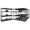 PROREGAL Mega Deal 5x Profi Schwerlastregal Rhino HxBxT 180x200x60cm 4 Gitterrost-Ebenen Fachlast 500kg Schwarz