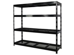 PROREGAL Mega Deal 5x Profi Schwerlastregal Rhino HxBxT 180x200x60cm 4 Gitterrost-Ebenen Fachlast 500kg Schwarz
