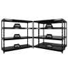 PROREGAL Mega Deal 3x Profi Schwerlastregal Rhino HxBxT 180x200x60cm 4 Stahlplatten-Ebenen Fachlast 500kg Schwarz