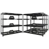 PROREGAL Mega Deal 4x Profi Schwerlastregal Rhino HxBxT 180x200x60cm 4 Gitterrost-Ebenen Fachlast 500kg Schwarz