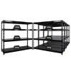 PROREGAL Mega Deal 5x Profi Schwerlastregal Rhino HxBxT 180x200x60cm 4 Stahlplatten-Ebenen Fachlast 500kg Schwarz