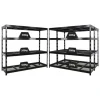 PROREGAL Mega Deal 3x Profi Schwerlastregal Rhino HxBxT 180x200x60cm 4 Gitterrost-Ebenen Fachlast 500kg Schwarz