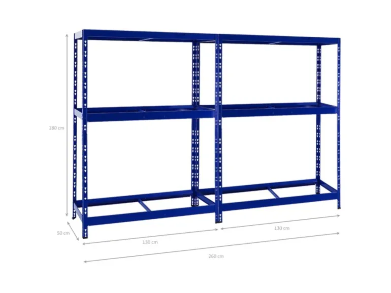 PROREGAL Mega Deal 2x Reifenregal Tiger mit Fachboden HxBxT 180 x 130 x 50 cm Bis Zu Insgesamt 24 Reifen Blau