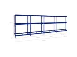 PROREGAL Mega Deal 4x Reifenregal Tiger mit Fachboden HxBxT 180 x 130 x 50 cm Bis Zu Insgesamt 48 Reifen Blau