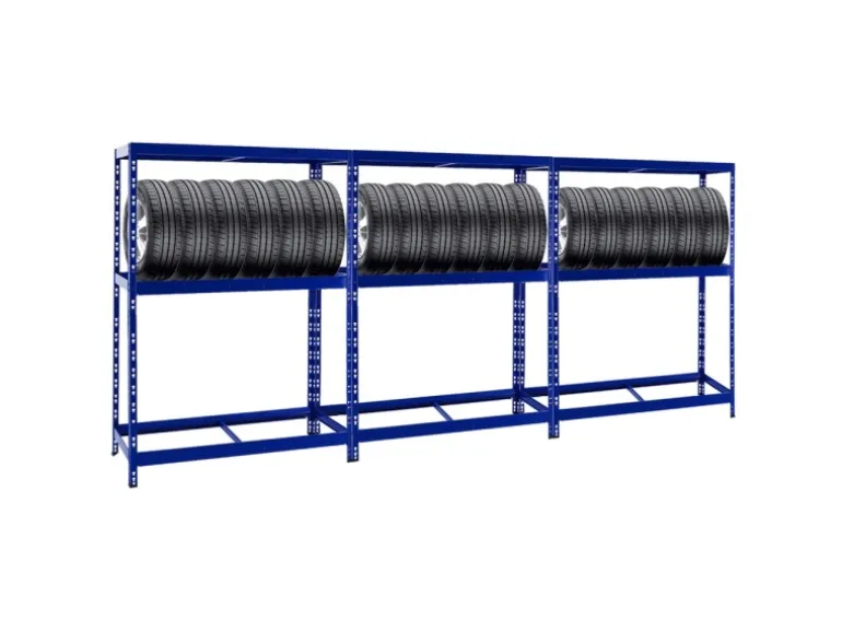 PROREGAL Mega Deal 3x Reifenregal Tiger mit Fachboden HxBxT 180 x 130 x 50 cm Bis Zu Insgesamt 36 Reifen Blau