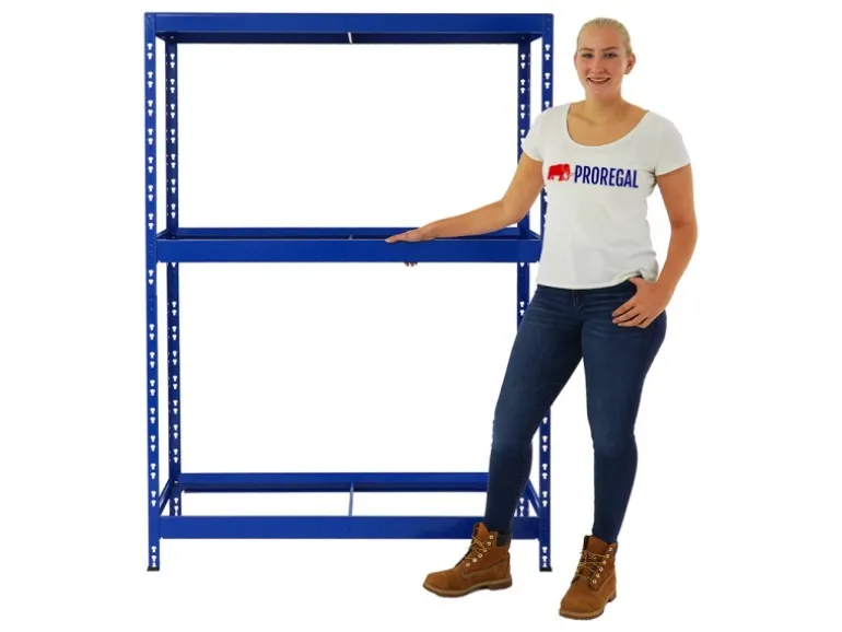 PROREGAL Mega Deal 3x Reifenregal Tiger mit Fachboden HxBxT 180 x 130 x 50 cm Bis Zu Insgesamt 36 Reifen Blau