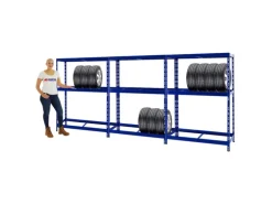 PROREGAL Mega Deal 3x Reifenregal Tiger mit Fachboden HxBxT 180 x 130 x 50 cm Bis Zu Insgesamt 36 Reifen Blau