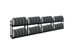 PROREGAL Mega Deal 4x Reifenregal Tiger HxBxT 100 x 110 x 35 cm bis zu 32 Reifen Schwarz