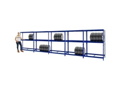 PROREGAL Mega Deal 5x Reifenregal Tiger mit Fachboden HxBxT 180 x 130 x 50 cm Bis Zu Insgesamt 60 Reifen Blau