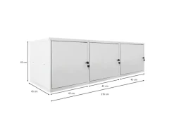 PROREGAL Mega Deal 3x Schließfachwürfel Cubic XL HxBxT 45 x 45 x 45 cm Grau