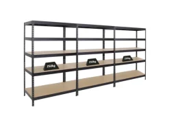 PROREGAL Mega Deal 3x Schwerlastregal Rivet HxBxT 180 x 120 x 60 cm Fachlast 250 kg Schwarz