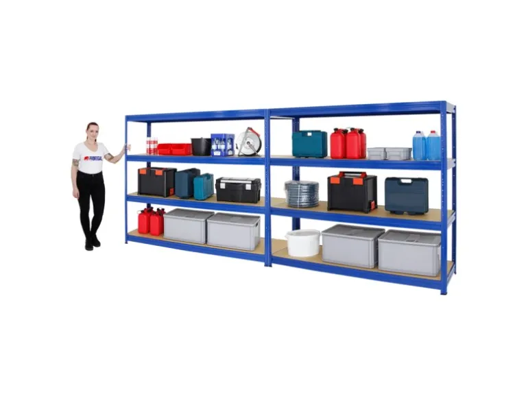 PROREGAL Mega Deal 2x Schwerlastregal Dino HxBxT 180 x 200 x 60 cm Fachlast 600 kg Blau