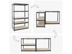 PROREGAL Mega Deal 3x Schwerlastregal Giant Tiger HxBxT 200 x 120 x 60 cm Fachlast 265 kg 5-Ebenen Schwarz