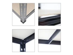 PROREGAL Mega Deal 3x Schwerlastregal Giant Tiger HxBxT 200 x 120 x 60 cm Fachlast 265 kg 5-Ebenen Schwarz