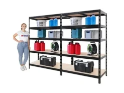 PROREGAL Mega Deal 2X Schwerlastregal Tiger HxBxT 180x120x60cm Fachlast 265kg Schwarz