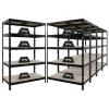 PROREGAL Mega Deal 5X Schwerlastregal Tiger HxBxT 180x120x60cm Fachlast 265kg Schwarz