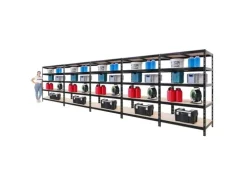 PROREGAL Mega Deal 5X Schwerlastregal Tiger HxBxT 180x120x60cm Fachlast 265kg Schwarz