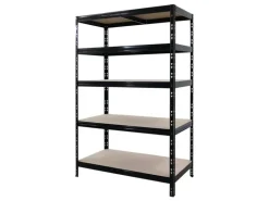 PROREGAL Mega Deal 5X Schwerlastregal Tiger HxBxT 180x120x60cm Fachlast 265kg Schwarz