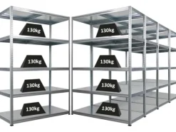 PROREGAL Mega Deal 5x Schwerlastregal Steel Eagle HxBxT 180x120x60cm Fachlast 130kg Verzinkt