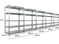 PROREGAL Mega Deal 5x Schwerlastregal Steel Eagle HxBxT 180x120x60cm Fachlast 130kg Verzinkt