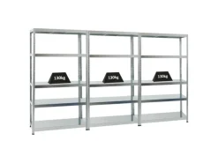 PROREGAL Mega Deal 3x Schwerlastregal Steel Eagle HxBxT 180 x 100 x 40 cm Fachlast 130 kg Verzinkt
