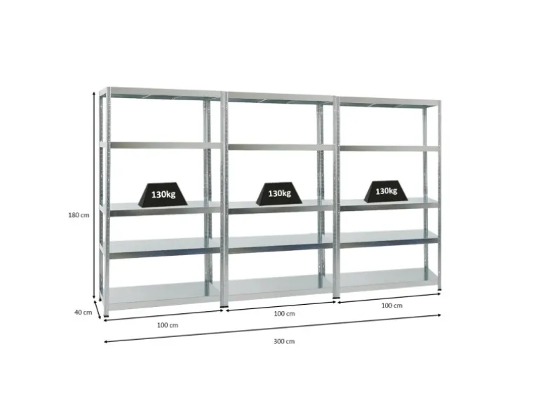 PROREGAL Mega Deal 3x Schwerlastregal Steel Eagle HxBxT 180 x 100 x 40 cm Fachlast 130 kg Verzinkt