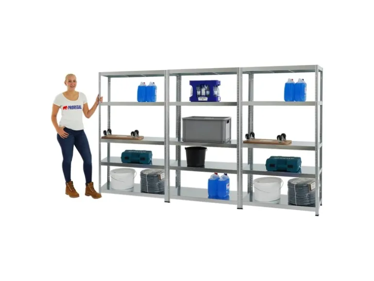 PROREGAL Mega Deal 3x Schwerlastregal Steel Eagle HxBxT 180 x 100 x 40 cm Fachlast 130 kg Verzinkt