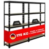 PROREGAL Mega Deal 2x Schwerlastregal APOLLO HxBxT 150 x 90 x 30 cm Fachlast 175kg Schwarz