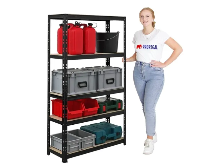 PROREGAL Mega Deal 2x Schwerlastregal APOLLO HxBxT 150 x 90 x 30 cm Fachlast 175kg Schwarz
