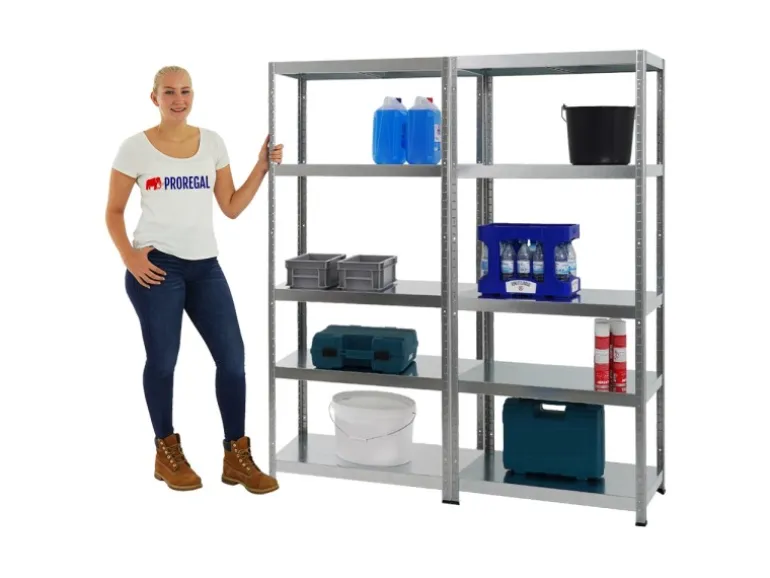 PROREGAL Mega Deal 2x Schwerlastregal Steel Eagle HxBxT 180 x 80 x 40 cm Fachlast 130 kg Verzinkt
