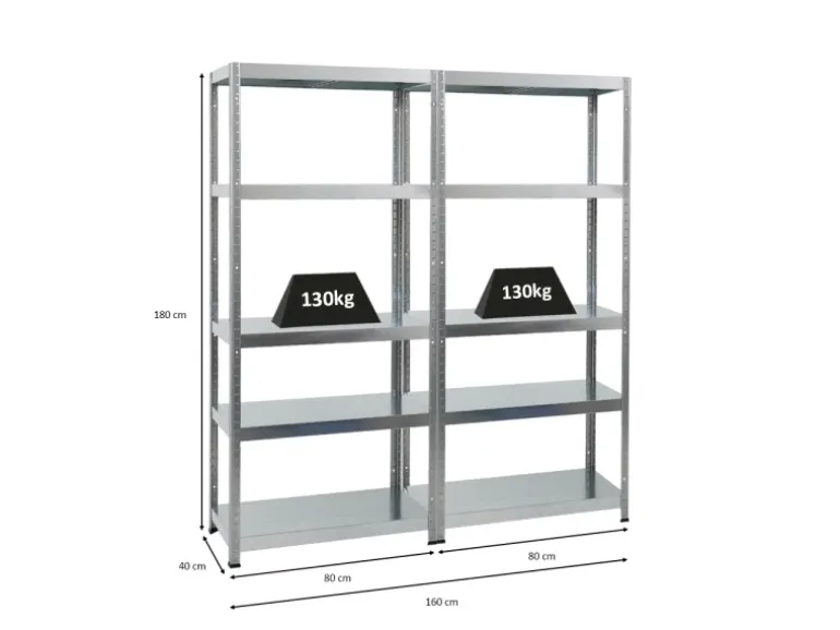 PROREGAL Mega Deal 2x Schwerlastregal Steel Eagle HxBxT 180 x 80 x 40 cm Fachlast 130 kg Verzinkt