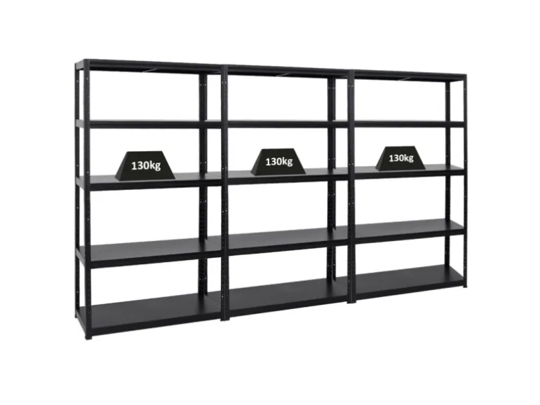 PROREGAL Mega Deal 3x Schwerlastregal Steel Eagle HxBxT 180 x 100 x 40 cm Fachlast 130 kg Schwarz