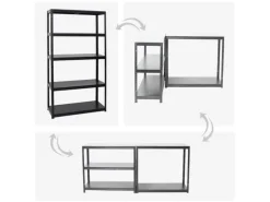 PROREGAL Mega Deal 3x Schwerlastregal Steel Eagle HxBxT 180 x 100 x 40 cm Fachlast 130 kg Schwarz