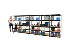 PROREGAL Mega Deal 5x Schwerlastregal Tiger HxBxT 180 x 90 x 60 cm Fachlast 265 kg 5-Ebenen Schwarz