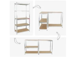 PROREGAL Mega Deal 5x Schwerlastregal Giant Ragnar HxBxT 200 x 100 x 50 cm Fachlast 175 kg Verzinkt