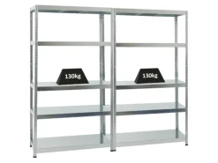 PROREGAL Mega Deal 2x Schwerlastregal Steel Eagle HxBxT 180 x 100 x 40 cm Fachlast 130 kg Verzinkt