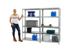 PROREGAL Mega Deal 2x Schwerlastregal Steel Eagle HxBxT 180 x 100 x 40 cm Fachlast 130 kg Verzinkt