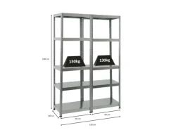 PROREGAL Mega Deal 2x Schwerlastregal Steel Eagle HxBxT 180 x 60 x 40 cm Fachlast 130 kg Verzinkt