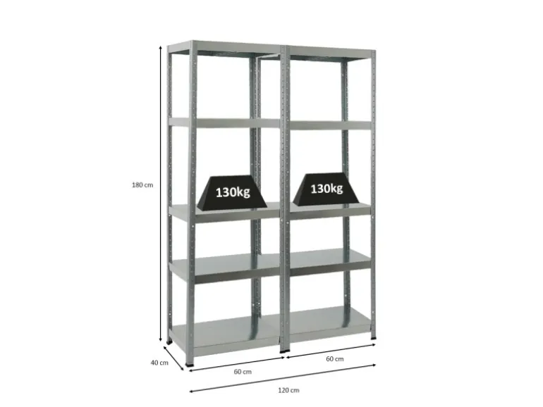 PROREGAL Mega Deal 2x Schwerlastregal Steel Eagle HxBxT 180 x 60 x 40 cm Fachlast 130 kg Verzinkt