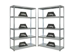 PROREGAL Mega Deal 2x Schwerlastregal Steel Eagle HxBxT 180x120x40 cm Fachlast 130kg Verzinkt