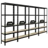 PROREGAL Mega Deal 4x Schwerlastregal APOLLO HxBxT 180 x 75 x 30 cm Fachlast 175kg Schwarz