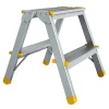 PROREGAL Metal Double Giraffe Doppelseitige-Aluminium-Stufenstehleiter 2 Stufen 41 cm Hoch 150 kg Tragkraft Leiter Trittleiter Haushaltsleiter