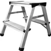 PROREGAL Metal Double Giraffe Doppelseitige-Aluminium-Stufenstehleiter 4 Stufen 125 kg Tragkraft Leiter Trittleiter Stufenleiter Haushaltsleiter