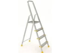 PROREGAL Metal Single Giraffe Einseitige-Aluminium-Bügelleiter 6 Stufen 194 cm Hoch Leiter Trittleiter Stufenleiter Stehleiter Haushaltsleiter