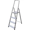 PROREGAL Metal Single Giraffe Einseitige-Aluminium-Bügelleiter 5 Stufen 168 cm Hoch Leiter Trittleiter Stufenleiter Stehleiter Haushaltsleiter