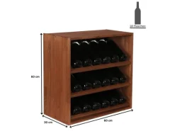 PROREGAL Modulares Weinregal Vincellar Mod HxBxT 60 x 60 x 30 cm Schräg Modul Für 18 Flaschen Massives Kiefernholz Braun Geölt