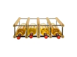 PROREGAL Modulares Weinregal Vinotega Mod Metal HxBxT 12,5 x 42,5 x 24,5 cm 4 x 1 Flaschen Massives Kiefernholz Natur